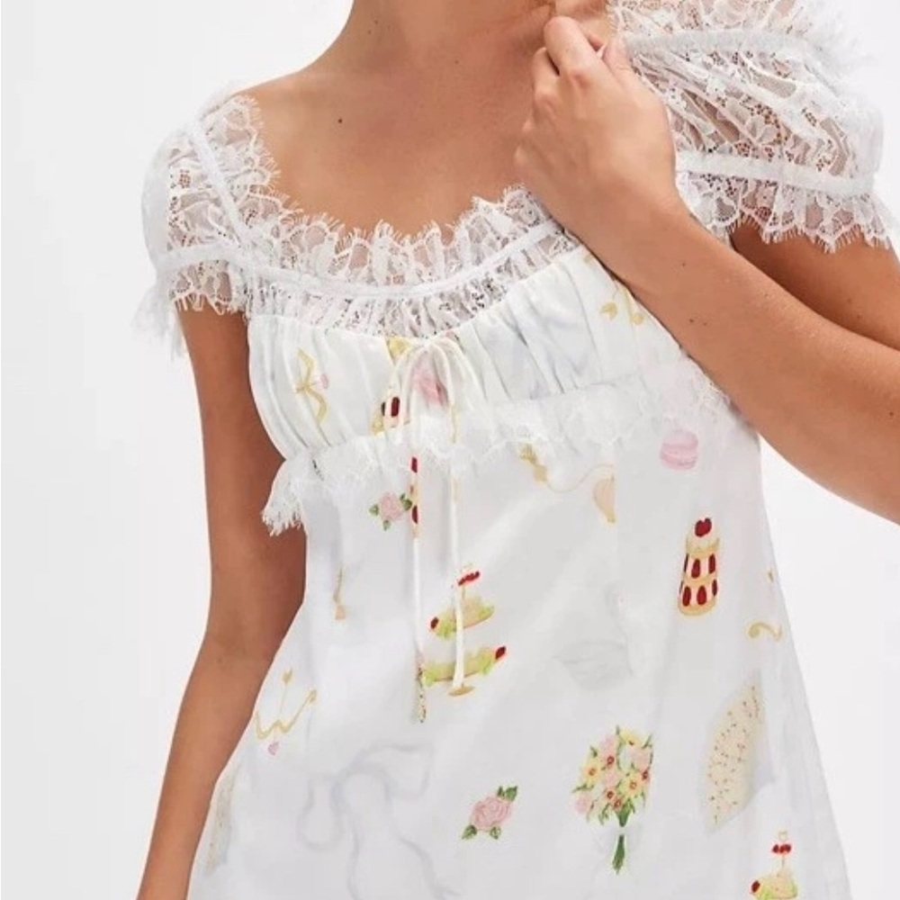 For Love and Lemons cherub pastry Jeannine mini Dress Lace and floral pattern - Picture 2 of 4